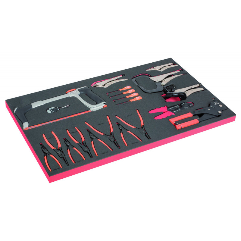 Module mousse pour servante 40", scie à métaux, pinces à circlip & pinces étaux - 20 Pcs - Bahco | FF1B10LM