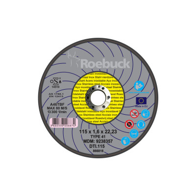 DISQUE DTI.115 - D.115X1,6 TRONCONNAGE - INOX - ROEBUCK | 866816