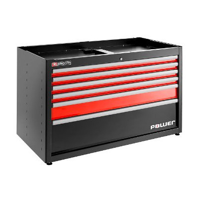 JLS3 MEUBLE BAS DOUBLE A 6 TIROIRS, AVEC UN TIROIR POWER ROUGE - JETline - Facom France | JLS3-MBDPOWER