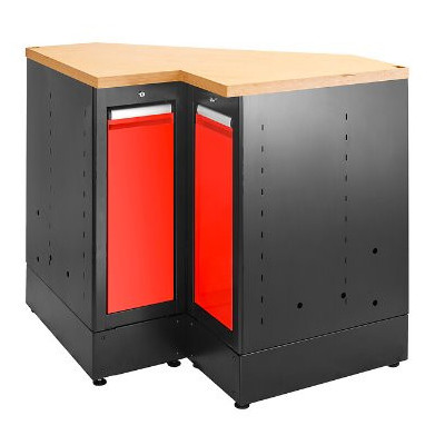 JLS3 CABINET D'ANGLE SIMPLE AVEC PLAN DE TRAVAIL EN BOIS RED - JETline - Facom France | JLS3-MBSCSW