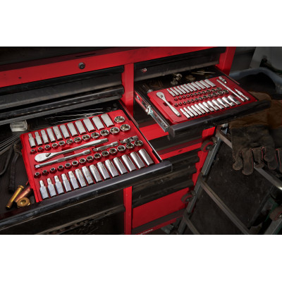 SET DE DOUILLES ET CLÉS A CLIQUET 1/4 MÉTRIQUE 28 PCS  - Blister - Milwaukee | 4932464943
