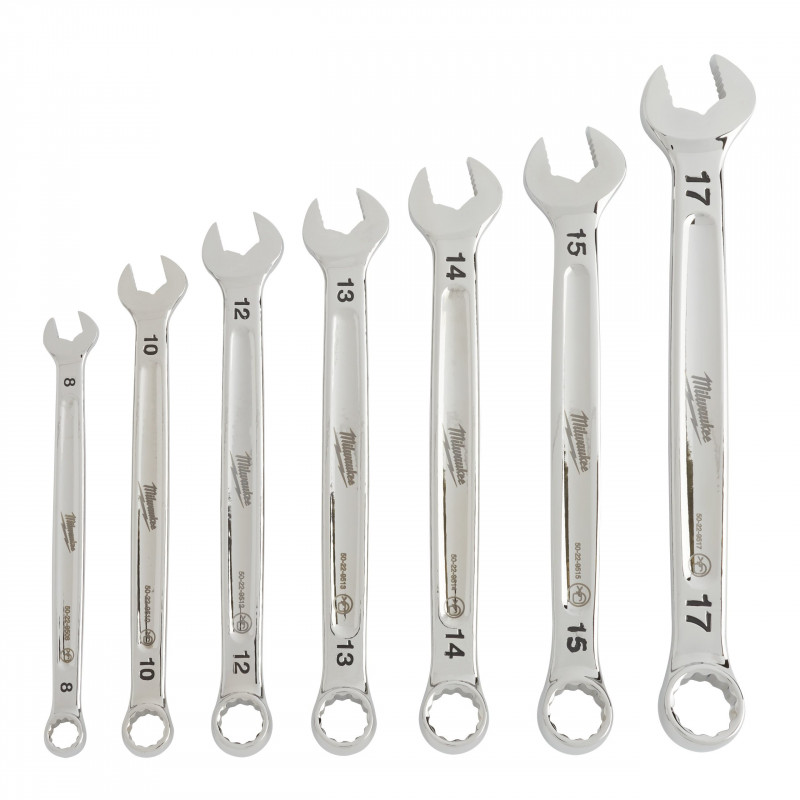SET DE 7 CLÉS MIXTES MÉTRIQUES – 7PC (TAILLES 10, 11, 12, 13, 14, 15, 17 MM) - Blister - Milwaukee | 4932464257