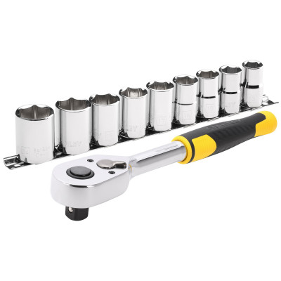 CLIQUET 72 DENTS – 1/2’’+ 9 DOUILLES – 10 PCS - STANLEY | STMT82671-0
