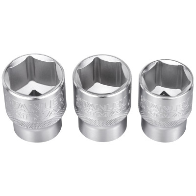 JEU DE DOUILLES 1/2" 6 PANS 21-22-24 MM FATMAX - 3 PIECES - STANLEY | FMMT17095-0