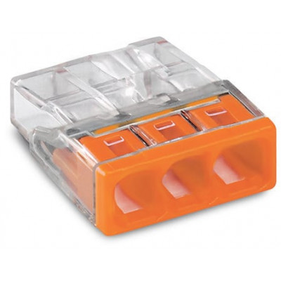 Borne WAGO 2273 - 3 x 0,5 à 2,5mm² Transp. / Orange - Wago | 2273-203