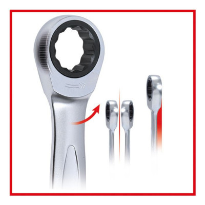 Clé polygonale à cliquet GEARplus®, 12x13 mm - KSTools | 503.4504