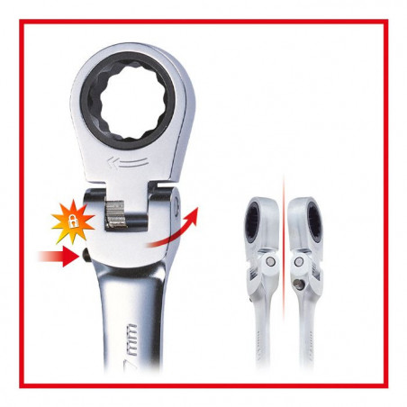 Clé mixte à cliquet à tête inclinable à verrouillage GEARplus®, 10 mm - KSTools | 503.4810
