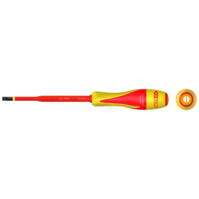 Tournevis fente bi-matière isolé 1000V - 5,5 x 125mm pour borniers électriques - KSTools | 922.6222