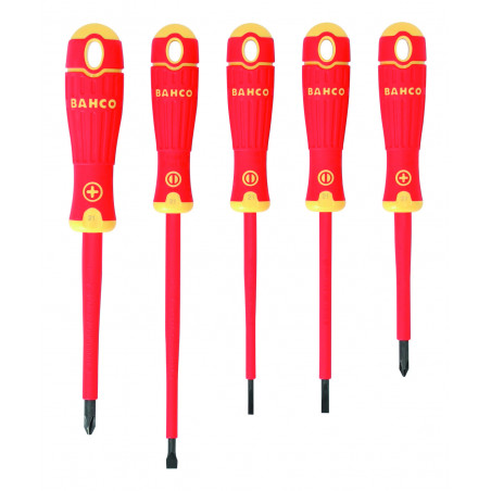 Tournevis BahcoFIT isolé VDE pour vis à fente et Phillips avec manche multi-composants - 5 pcs Bahco | B220.005