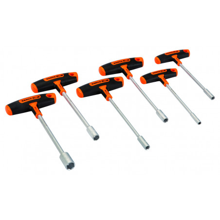Jeu de tournevis à douille 6 pans avec manche en T 5-13 mm - 6 pcs Bahco | 903t-3