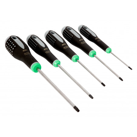 Jeu de tournevis pour vis ERGO™ TORX® avec poignée en caoutchouc - 5 pcs Bahco | BE-9885
