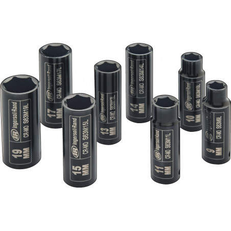 Jeu de Douilles à choc profond métriques, 3/8", lot de 8 pièces SK3M8LN Ingersoll Rand | SK3M8LN