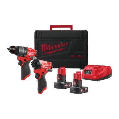 Powerpack 12V Perceuse percussion + Visseuse à chocs M12 FPP2A2-602X - 2 x 6 Ah Milwaukee | 4933480588