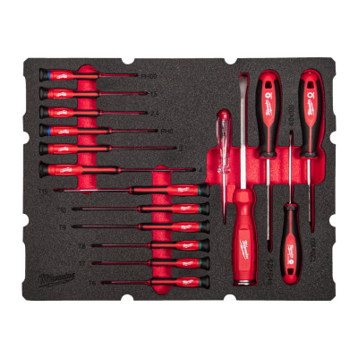MODULE MOUSSE PACKOUT  TOURNEVIS PRECISION 17pcs  - Carton - Milwaukee | 4932493644