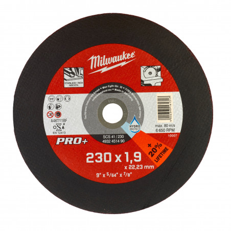 DISQUE A TRONCONNER PRO+ 230MM EPAISSEUR 1,9 MM PRO+ 1PC - Commande uniquement par multiple de 25 - Milwaukee | 4932451490