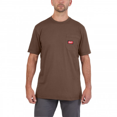 T-SHIRT TRAVAIL MANCHES-COURTES MARRON MILWAUKEE | 4932493028