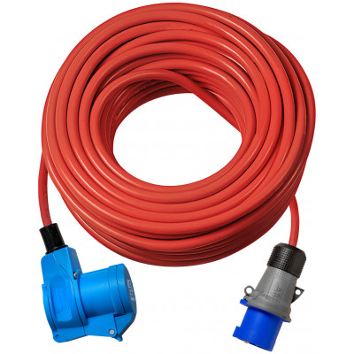 Rallonge électrique SOLUTIONS OUTDOOR IP44 10m H07RN-F 3G2,5 rouge, double prise - Brennenstuhl | 1133021