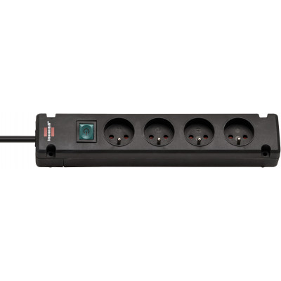 Multiprise Bremounta 4 prises avec interrupteur, noire, 1,5m H05VV-F 3G1,5 - Brennenstuhl | 1150651114