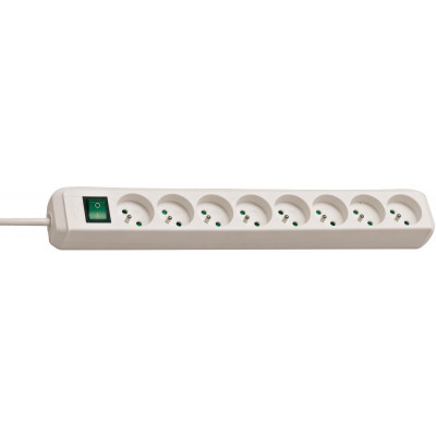 Multiprise Eco-Line 8 prises avec interrupteur, blanche, 3m H05VV-F 3G1,5 - Brennenstuhl | 1159321018