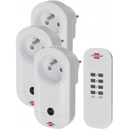 Lot de 3 prises télécommandées avec télécommande RC CE1 3001 - Brennenstuhl | 1507041