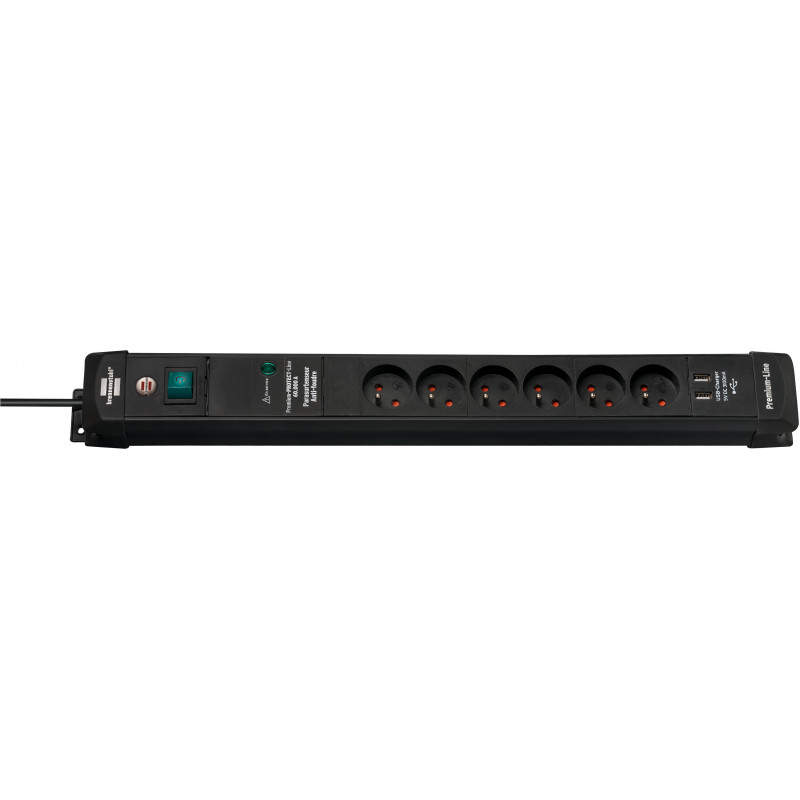 Multiprise Premium-Line avec parasurtenseur 60000A, prises-chargeur USB, filtre  - Brennenstuhl | 1951161502