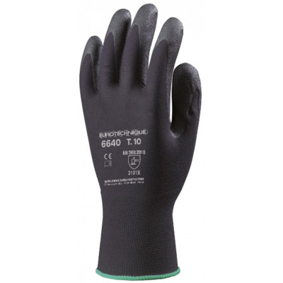 Gants EUROLITE 6640, nylon noir, paume enduite mousse PVC noir *CAR* - COVERGUARD | MOP6640