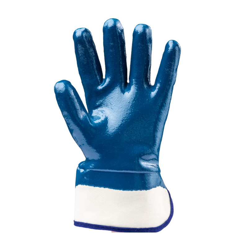 Gants EUROSTRONG 9620, coton main enduite nitrile bleu, poignet sécurité - COVERGUARD | MO9620