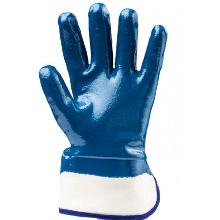 Gants EUROSTRONG 9620, coton main enduite nitrile bleu, poignet sécurité - COVERGUARD | MO9620
