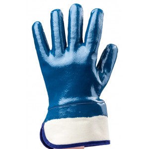 Gants EUROSTRONG 9620, coton main enduite nitrile bleu, poignet sécurité - COVERGUARD | MO9620
