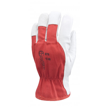 Gants maîtrise EUROSTRONG 880 fleur de vachette, coton rouge - COVERGUARD | MO880