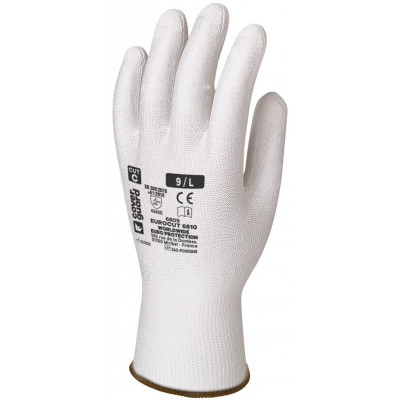 Gants EUROCUT 6810, HDPA blanc, enduction palmaire en PU blanc, J13 - COVERGUARD | MO6810
