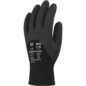 Gants EUROWINTER 6610 polyester noir, enduction 3/4 mousse latex noir - COVERGUARD | MO6610