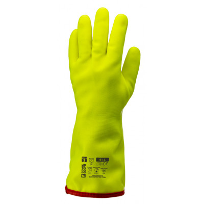 Gants EUROWINTER F110, polyamide, PVC jaune, finition "grainée" sur la main, doublé 35cm EN374 - COVERGUARD | 1WICH00