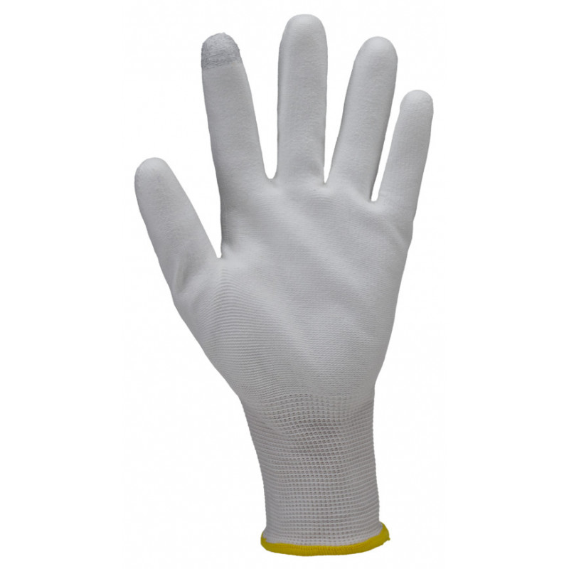 Gants EUROLITE P400, polyamide blanc, J13, paume enduite PU blanc LOW DMF - COVERGUARD | 1PULD40