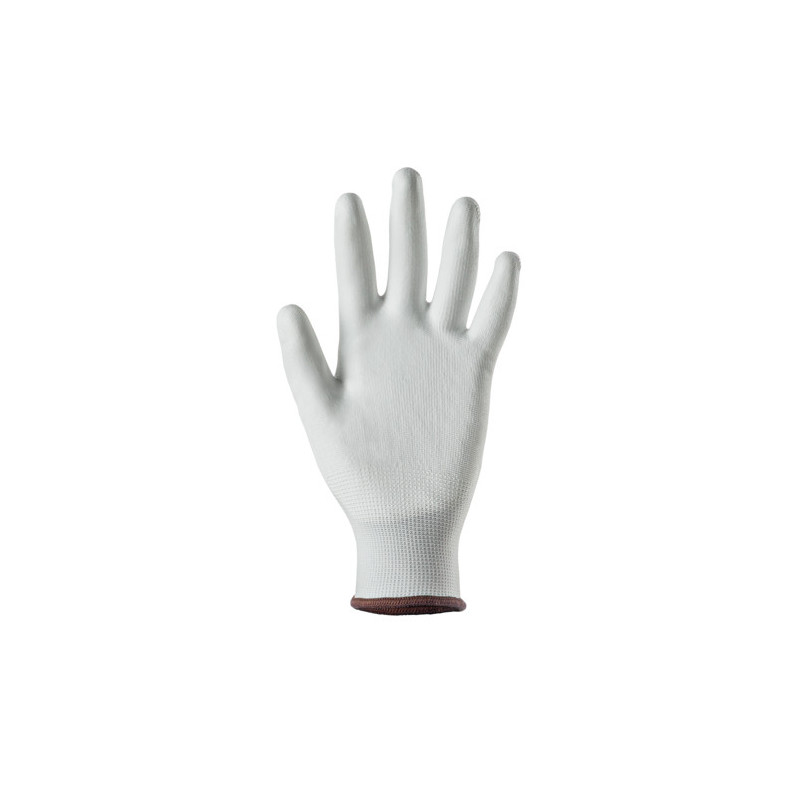 Gants EUROLITE 13P100 polyester blanc J13 paume enduite PU blanc - COVERGUARD | 1PUBW