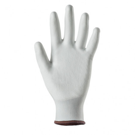 Gants EUROLITE 13P100 polyester blanc J13 paume enduite PU blanc - COVERGUARD | 1PUBW