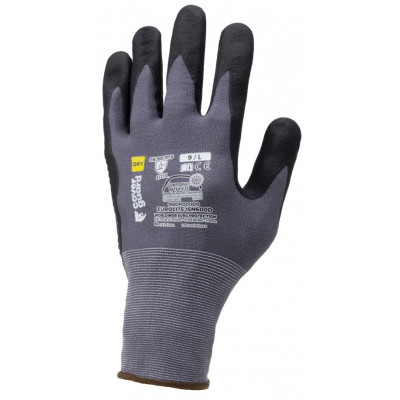 Gants EUROLITE 15N600D polyamide J15, paume enduite micro mousse nitrile + picots - COVERGUARD | 1NIDP00