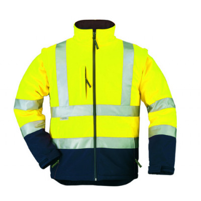 Veste softshell 2/1 - STATION - Jaune HV/Marine - COVERGUARD | MO70630