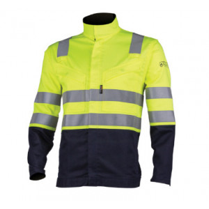 Veste - THOR - 78% Coton/20% Polyester/2% Fibre antistatique 300g/m2 + Bandes - Jaune HV/marine - COVERGUARD | 8MTHJY