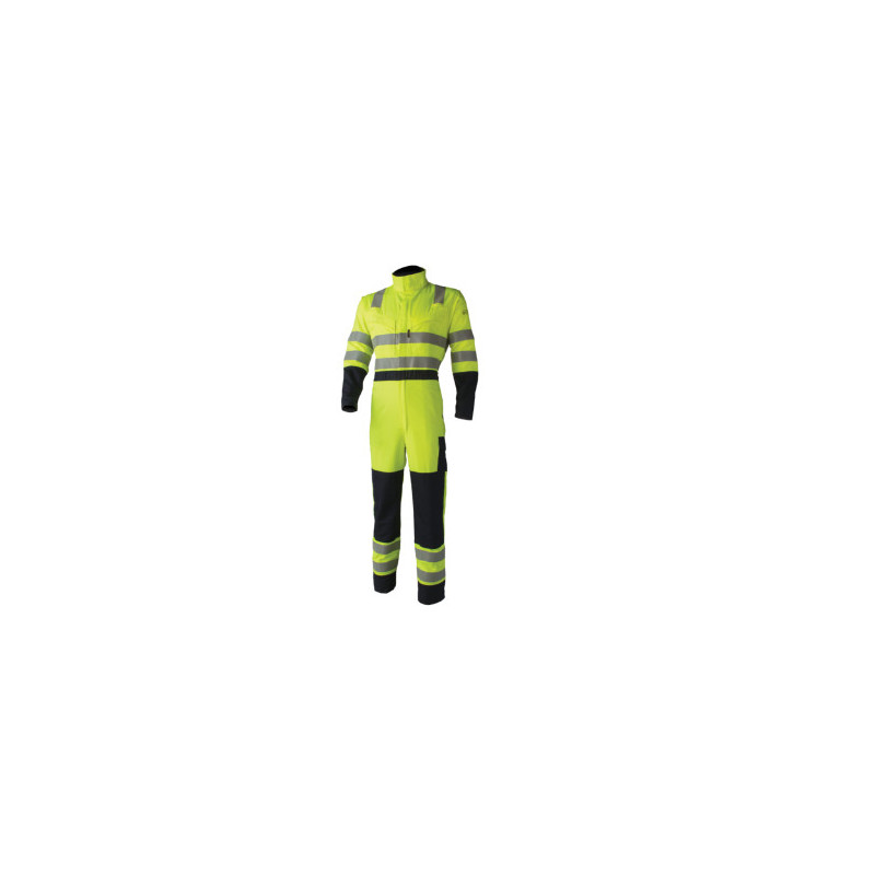 Combinaison - THOR - 78% Coton/20% Polyester/2% Fibre antistatique 300g/m2 + Bandes - Jaune HV/marine - COVERGUARD | 8MTHCY