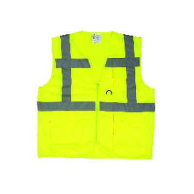 Gilet de sécurité - YARD - 100% PES + zippé multipoches + 4 bandes (sous cavalier) - Jaune HV - COVERGUARD | 7YGMY