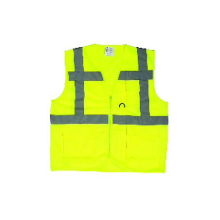 Gilet de sécurité - YARD - 100% PES + zippé multipoches + 4 bandes (sous cavalier) - Jaune HV - COVERGUARD | 7YGMY