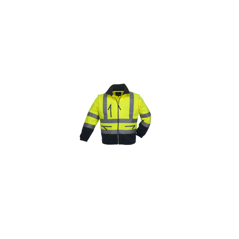Veste polaire 2/1 - STATION - 100% PES 330g/m2- Jaune HV/Marine - COVERGUARD | 7PSTY
