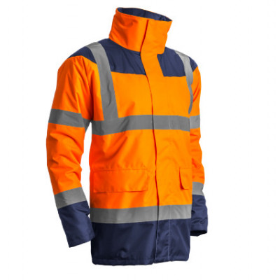 Parka - KETA - 300D Oxford 100% PES enduit PU + Matelassage 160g/m2 - Orange HV/Marine - COVERGUARD | 7KETO