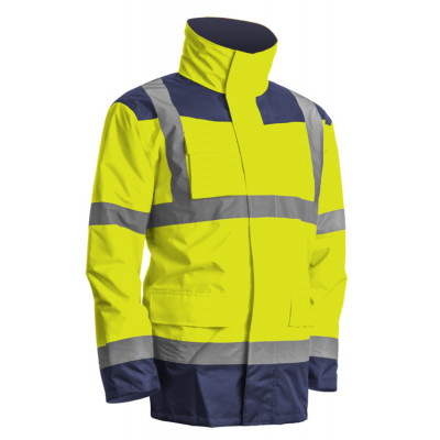 Parka 4/1 - KANATA - Parka: 300D Oxford + Veste 2/1: 300D Oxford - Jaune HV/Marine - COVERGUARD | 7KANY