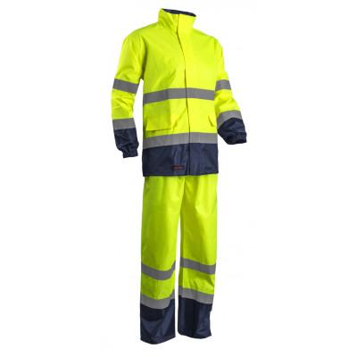 Ensemble de pluie - HI-WAY - 150D Oxford 100% PES enduit PU - Jaune HV/Marine - COVERGUARD | 7HWRY