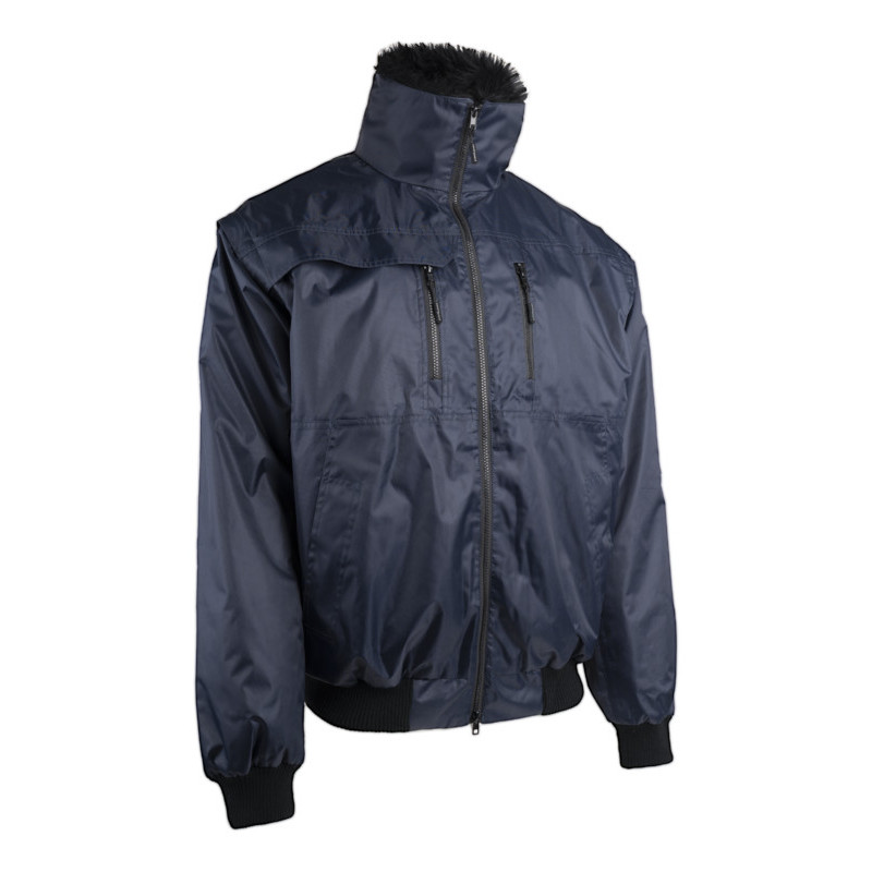 Blouson 2/1 - ZEFLY II - Oxford 100% PES enduit PVC + Gilet fourrure - Marine - COVERGUARD | 5ZFY120