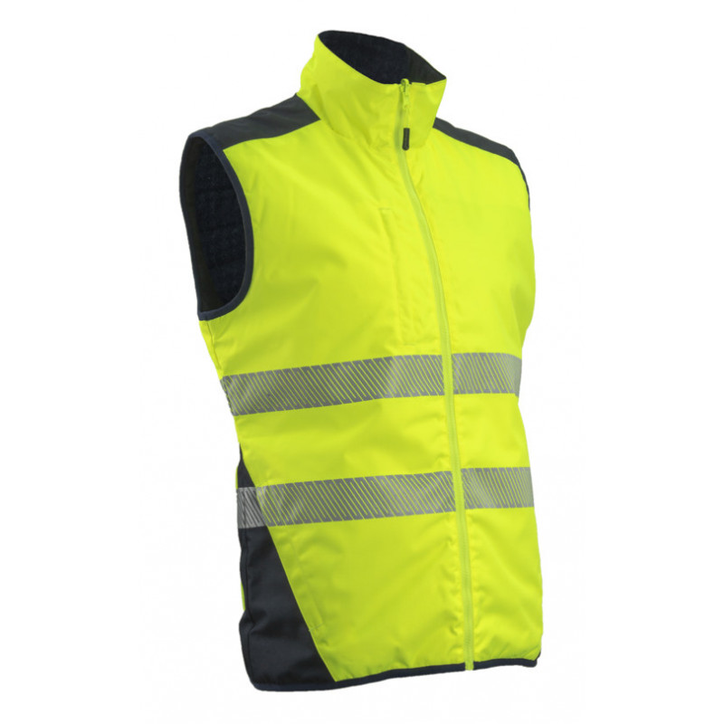 Gilet froid - YORU - Réversible Ripstop 100% PES +  Bandes segmentées - Jaune HV/Marine - COVERGUARD | 5YOR160