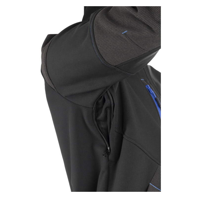 Veste Softshell - YUKI II - Ripstop 94% PES/6% EA + TPU membrane + Polaire - 350g/m2 - Noir/Bleu - COVERGUARD | 5YKY010