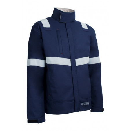 Veste softshell FR - TUISTO - 100% PES + PU Membrane + Polaire 320g/m2 - Marine - COVERGUARD | 5TUI120